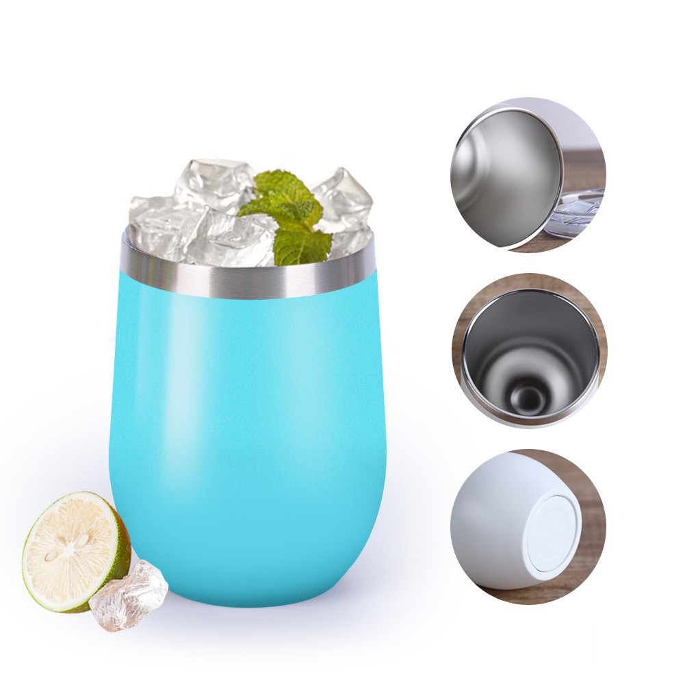 12 ounce Steel insulated wine/whisky tumbler with locking lid and straw 3