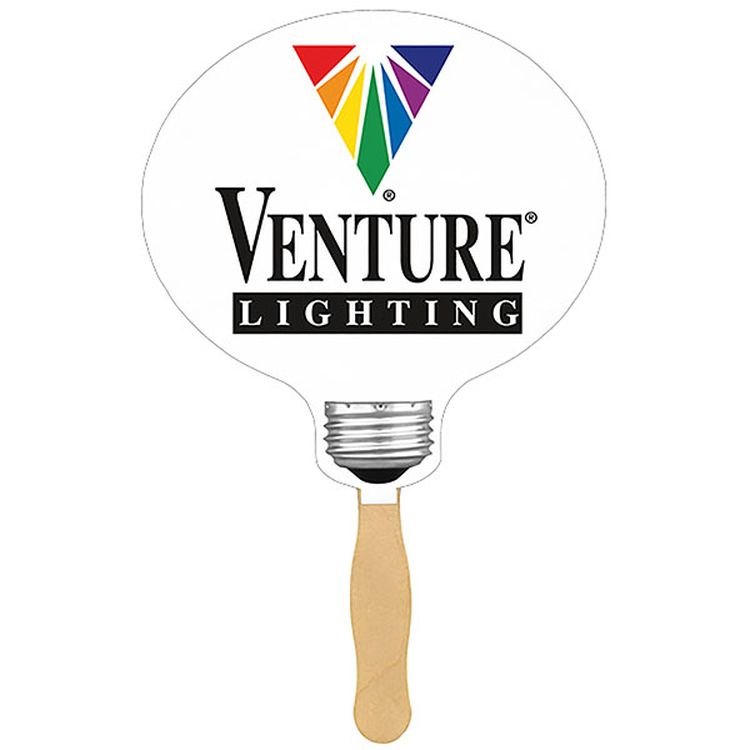 Light Bulb Sandwiched Hand Fan (2 Side/ Four Color Process imprint)