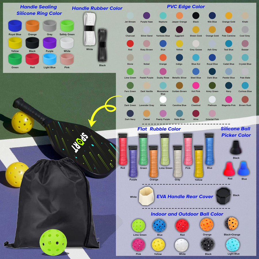 Wooden Pickleball Set w/ Drawstring Bag