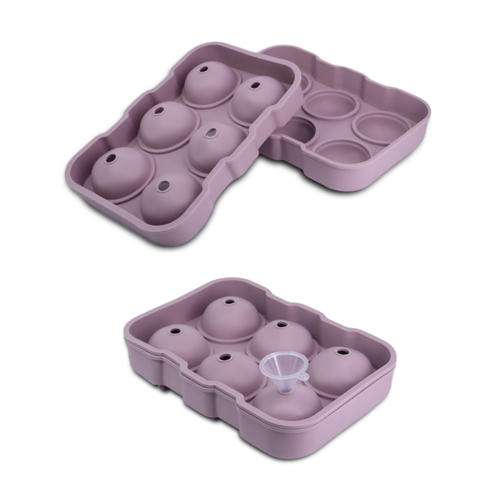 MOQ 50 PCS Durable Silicone Ball Shaped Ice Tray 5