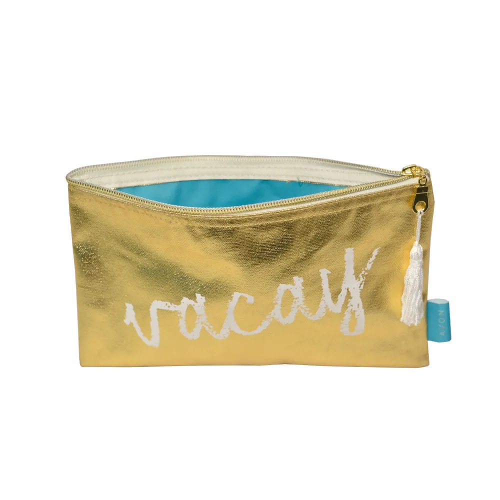 Metallic Vegan Leather Zippered Pouch 4