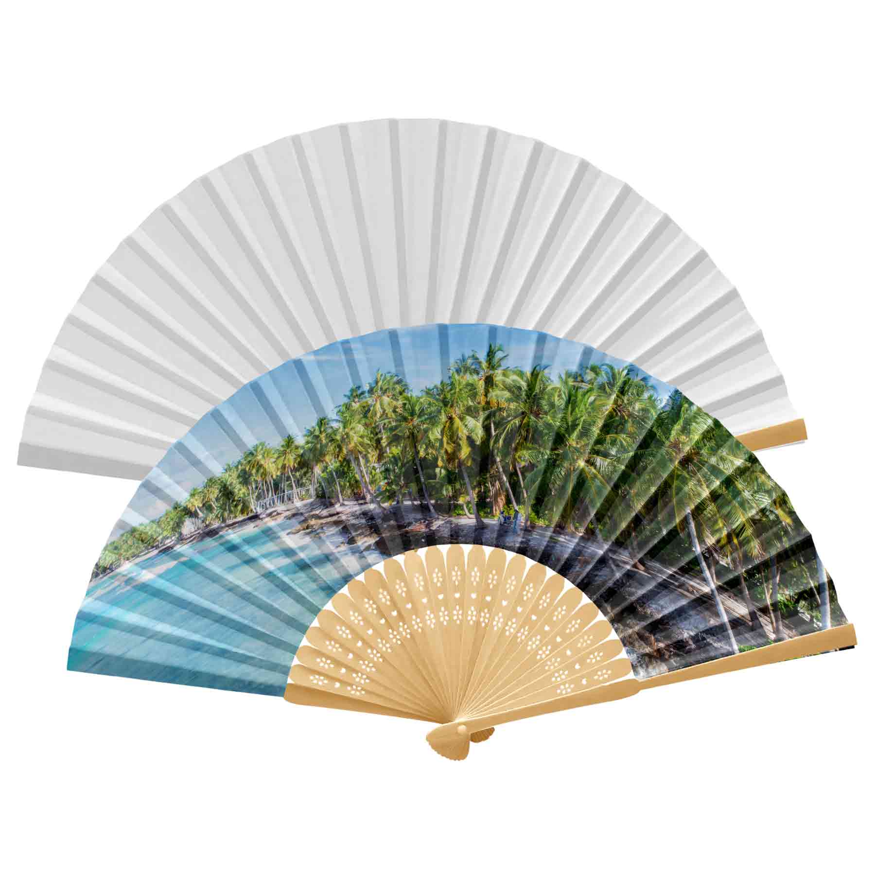 Handheld Foldable Full Color Bamboo Paper Fan 19
