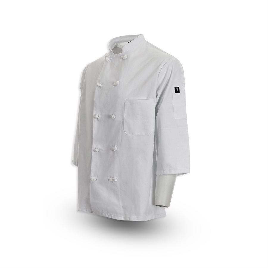 Knot Button Chef Coat - 3/4 Sleeves 2