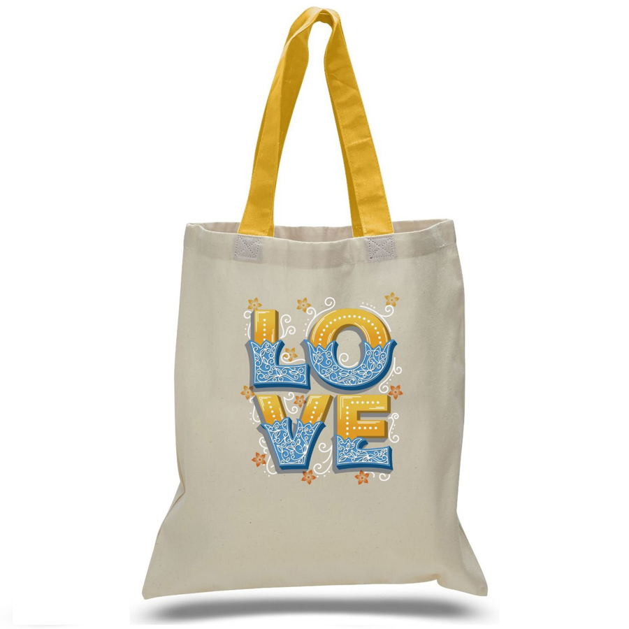 Sublimation 6 oz Poly Canvas Tote Bag - 15"W x 16" H x 20"Handle, custom tote bag with logo imprint 2