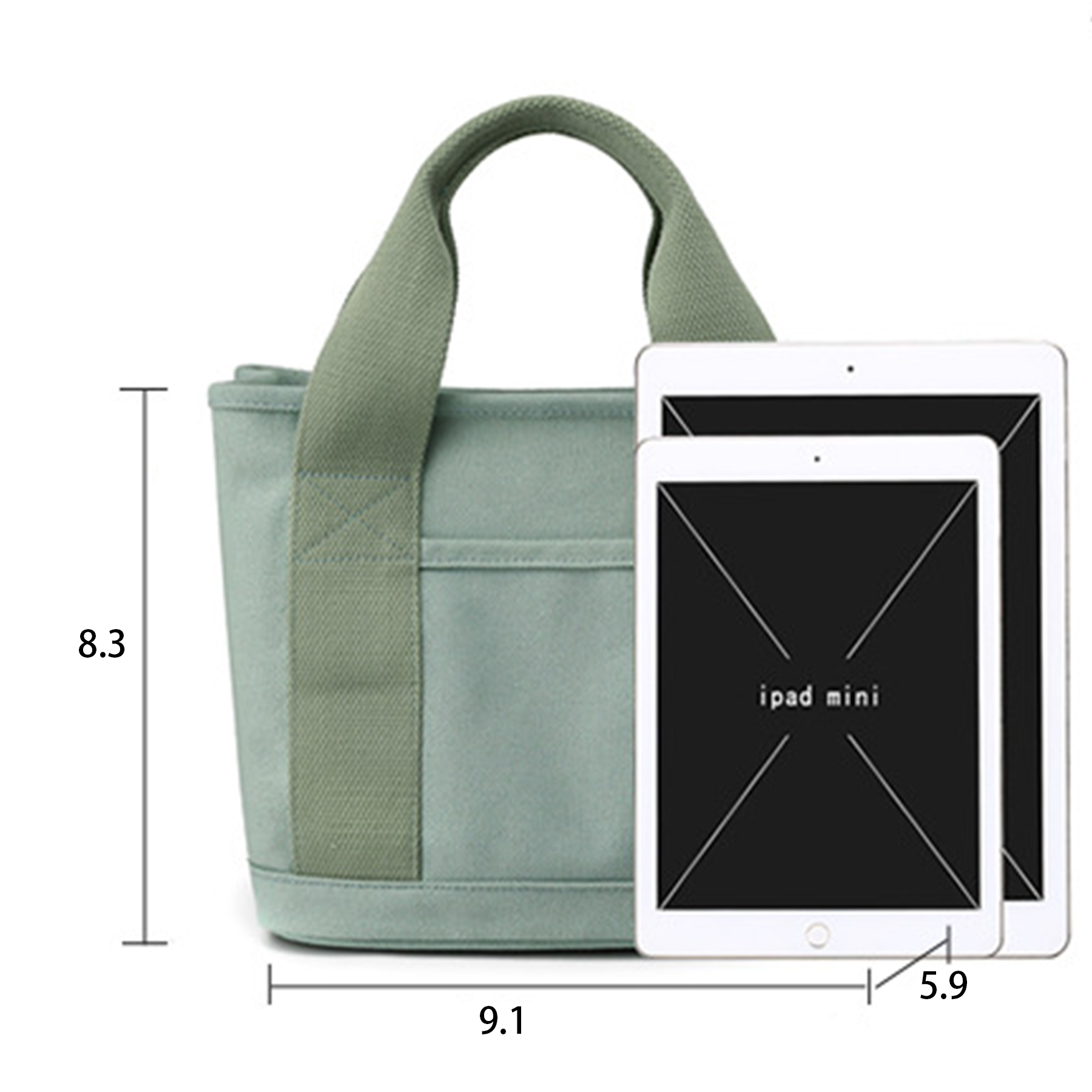 Canvas Small Tote Bag with Zipper, custom tote bag with logo imprint 7