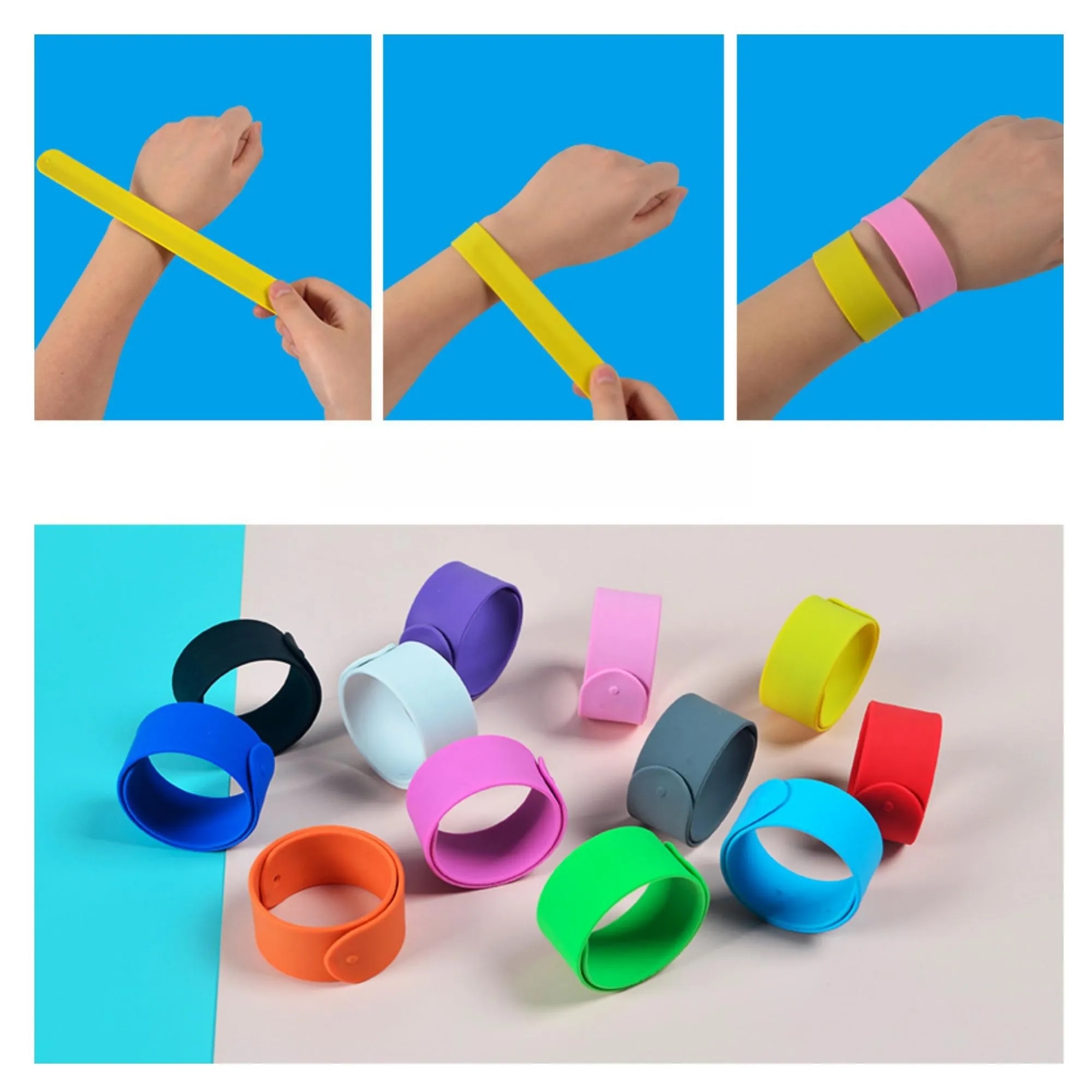 Custom Silicone Slap Bracelet 12 Colors 3