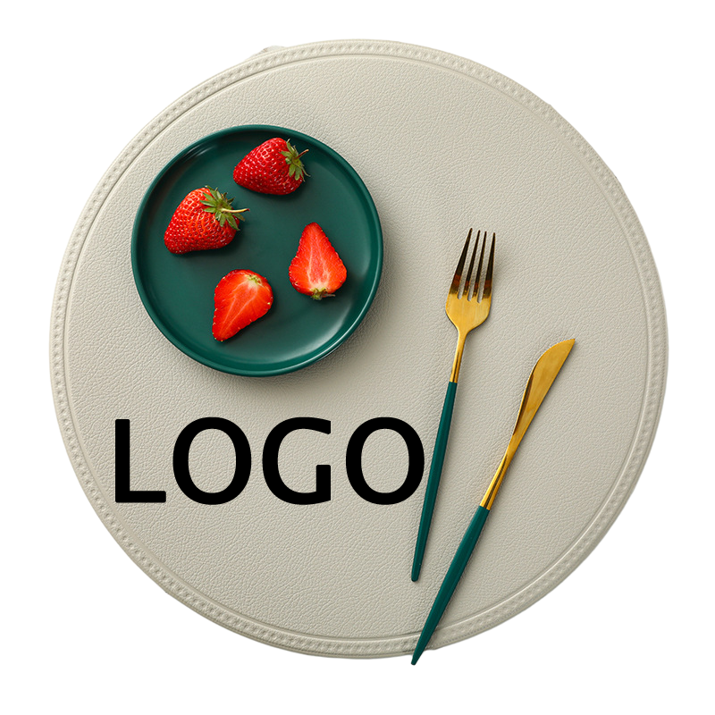 Custom Round PU Leather Table Placemat & Dining Meal Pad 5
