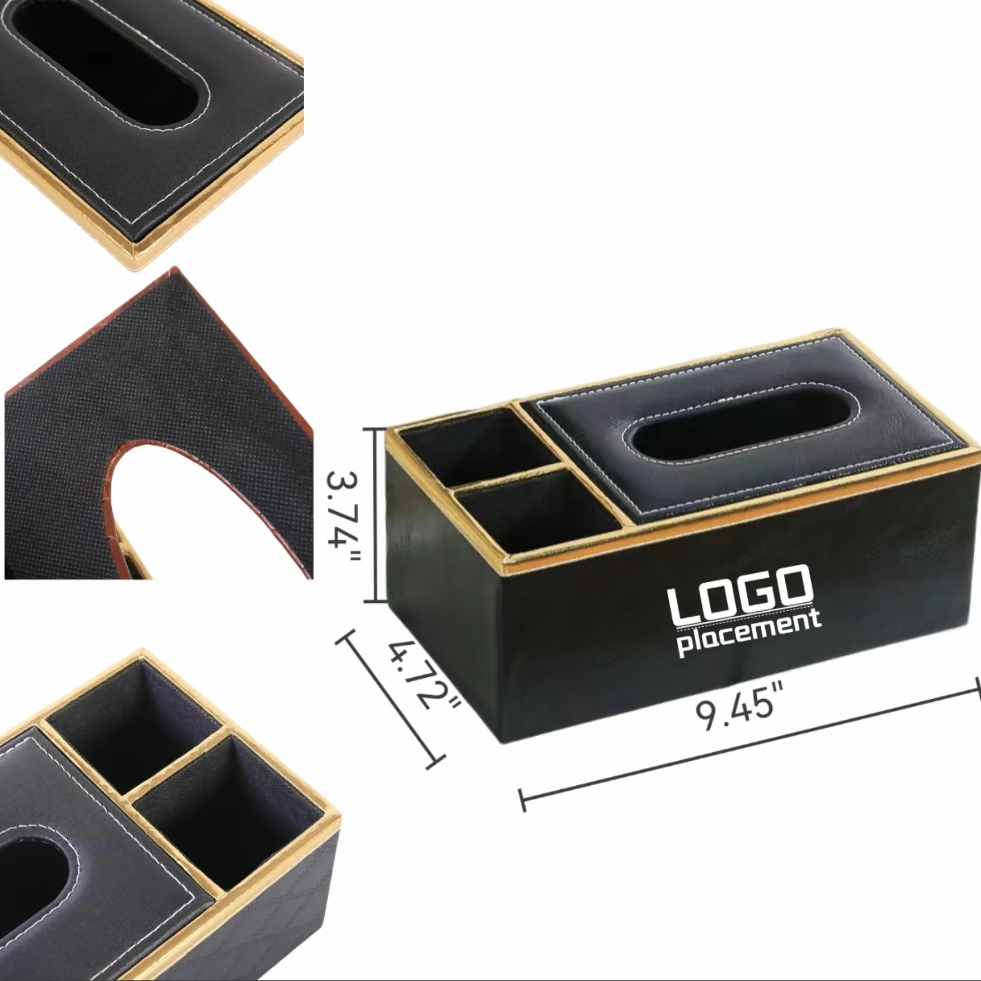 Multifunctional Leather Tissue Box With Remote Control Stora 3