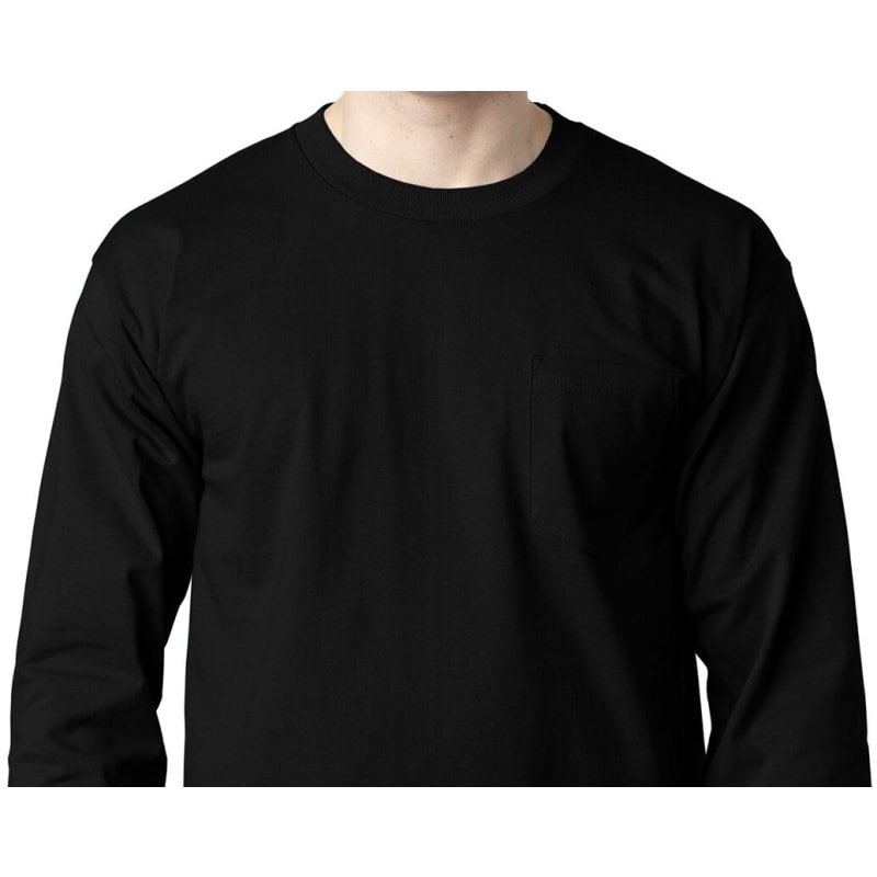 Bayside Adult 6.1 Oz., 100% Cotton Long Sleeve Pocket T-Shirt 1