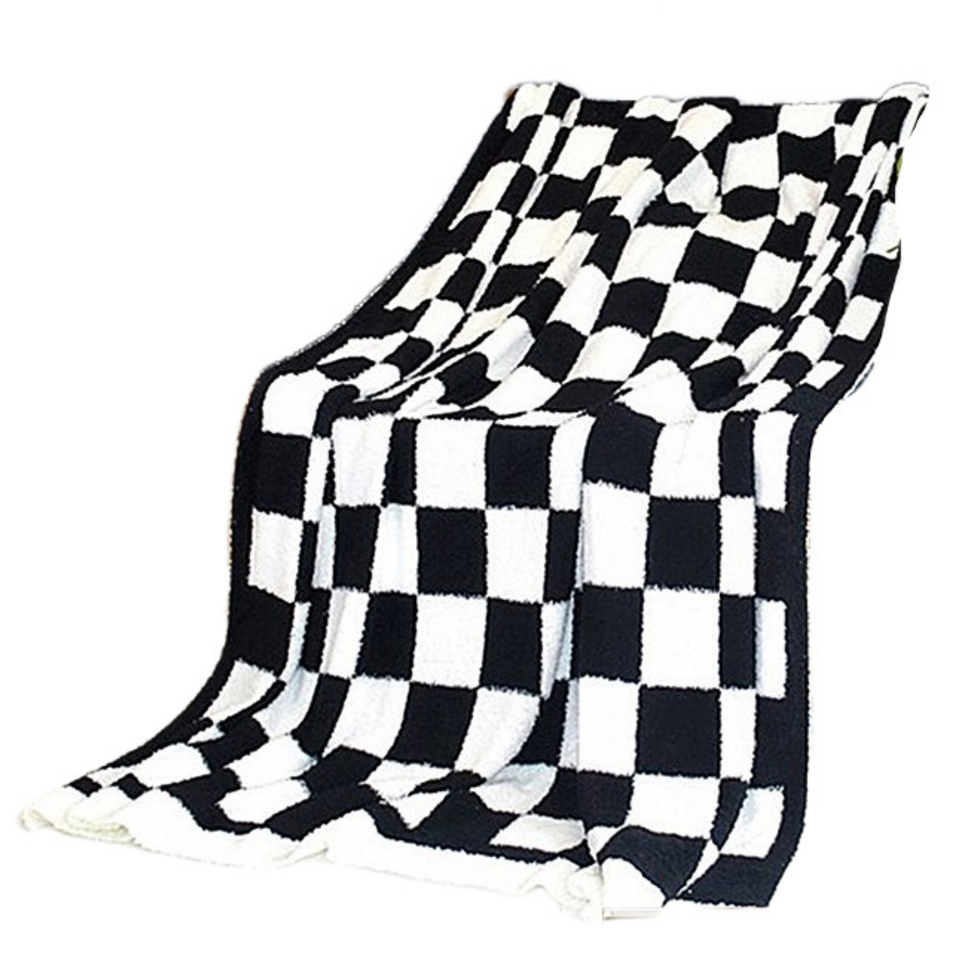 Fluffy Fuzzy Checkered Throw Blanket 3
