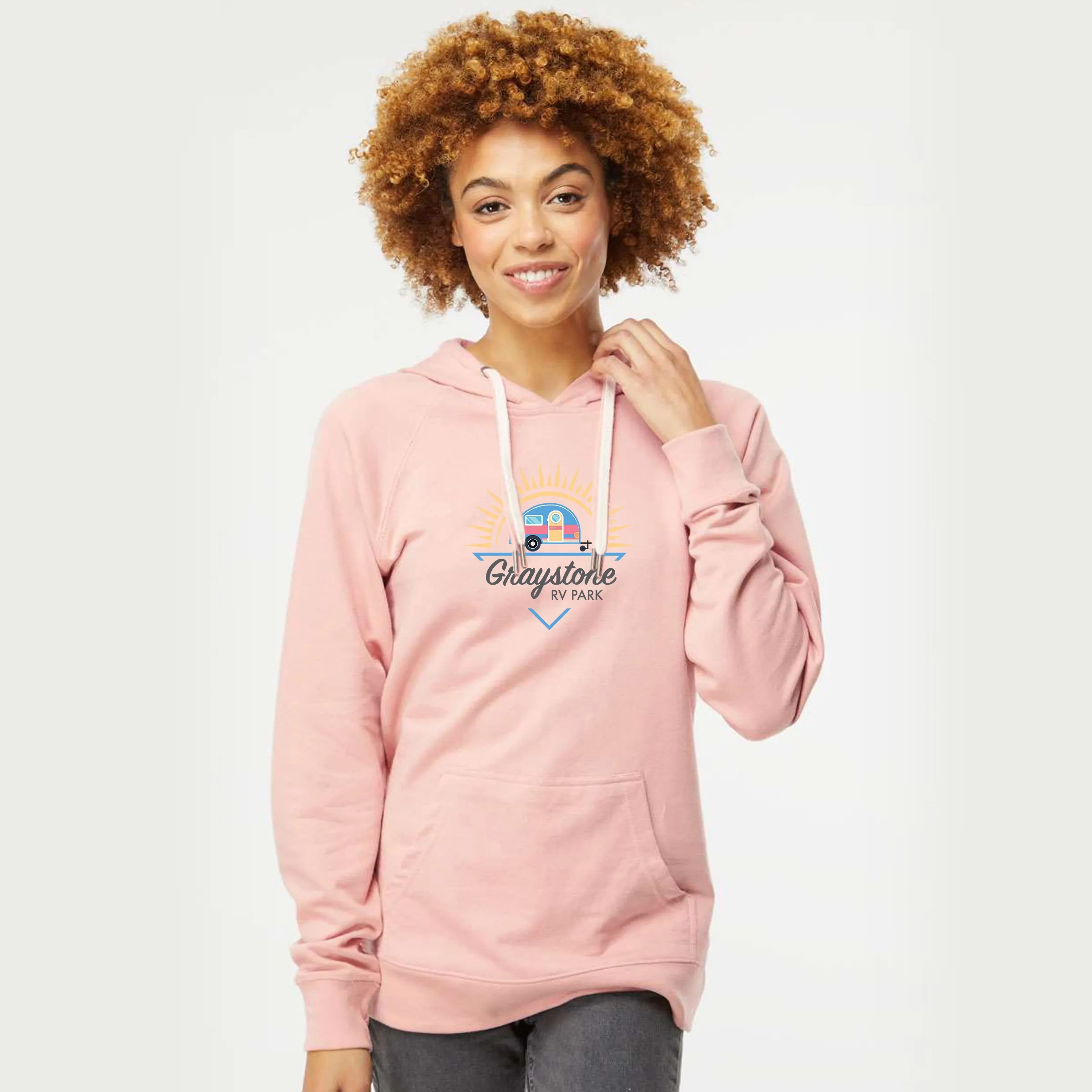 Unisex Lightweight Loopback Terry Hooded Pullover 34