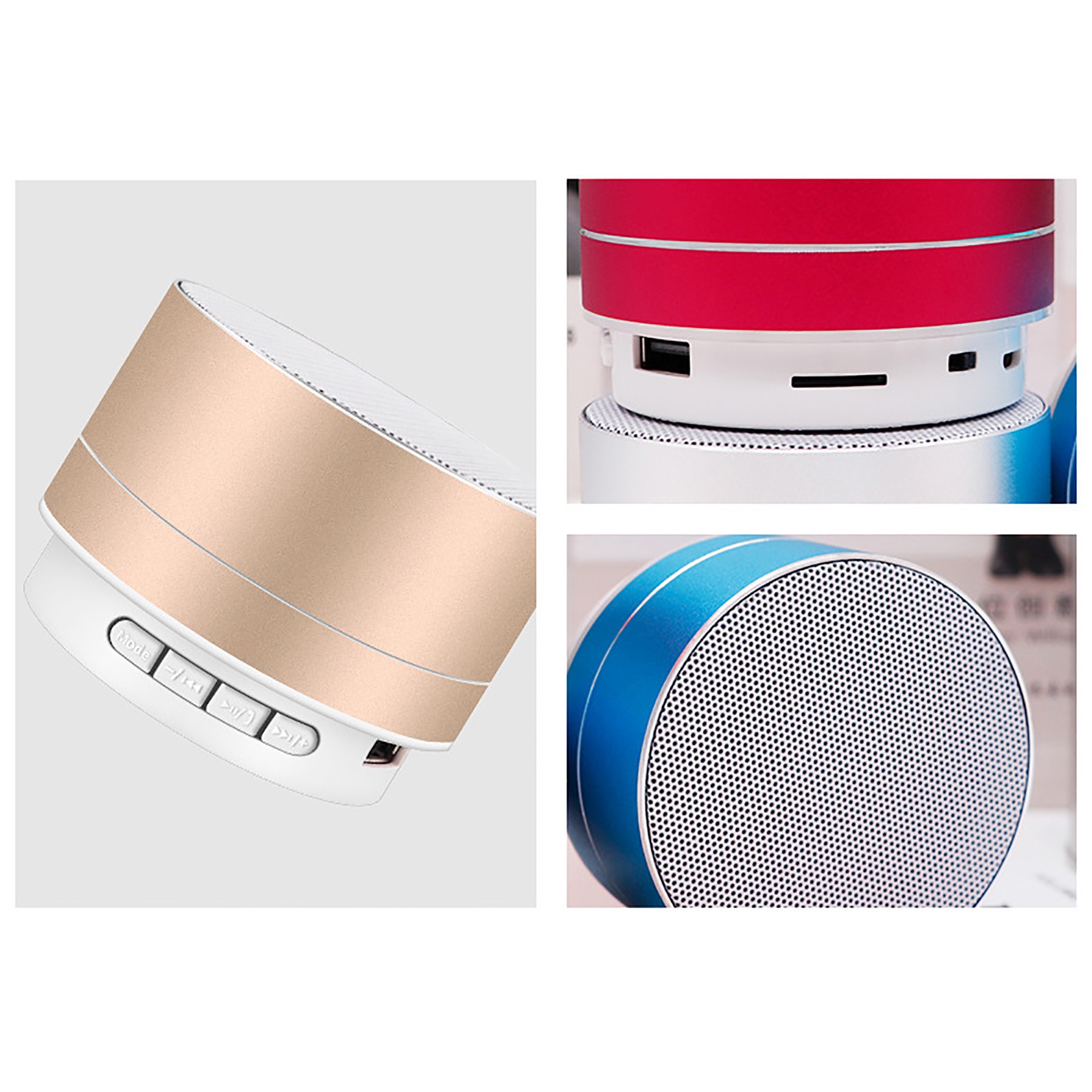 Round Mini Metal Wireless Bluetooth Speaker 6