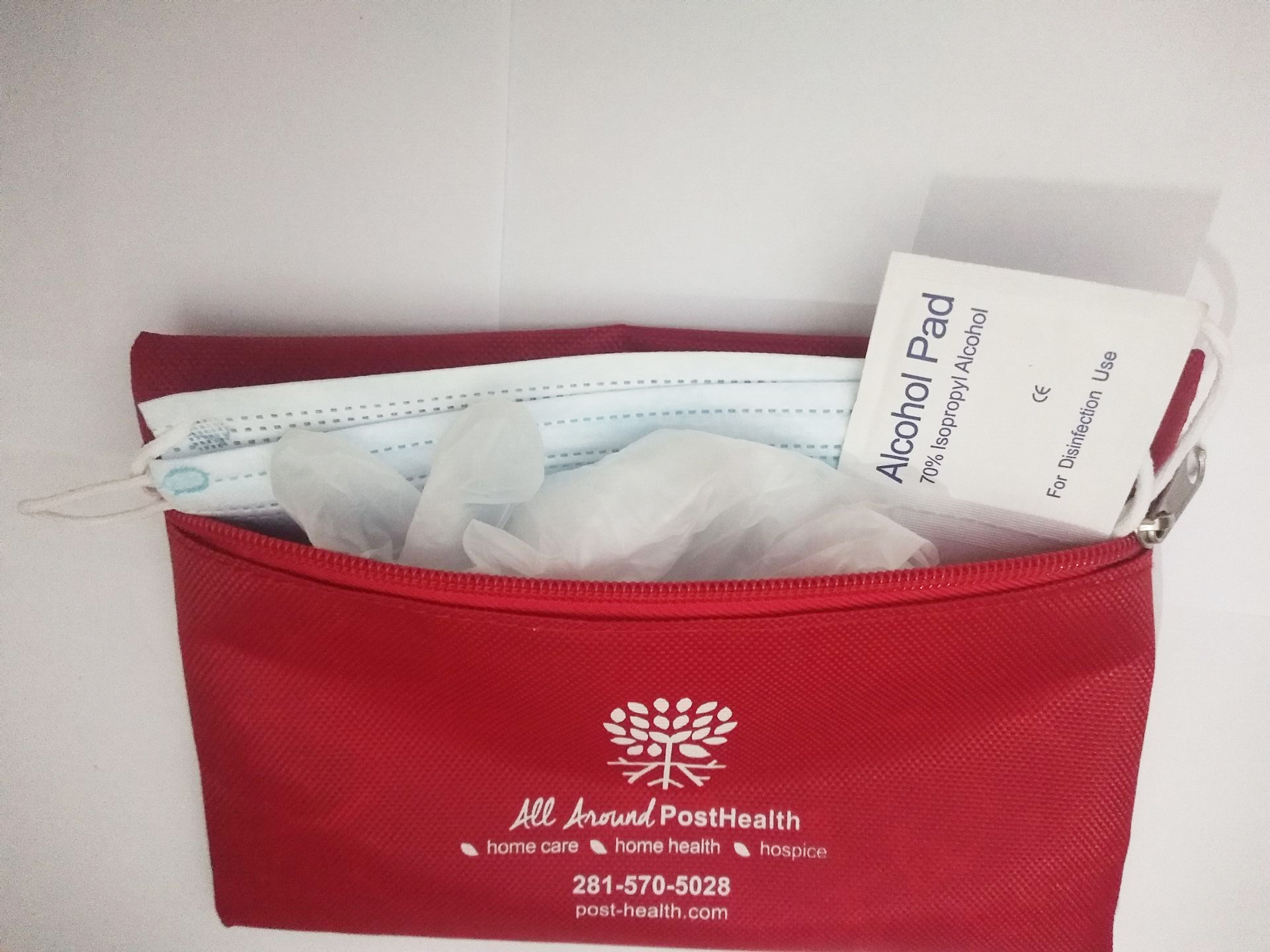 Ppe Kit 2 Surgical Masks, 2 Alcohol Pads, Pair Of Gloves - Imprinted Pouch 8