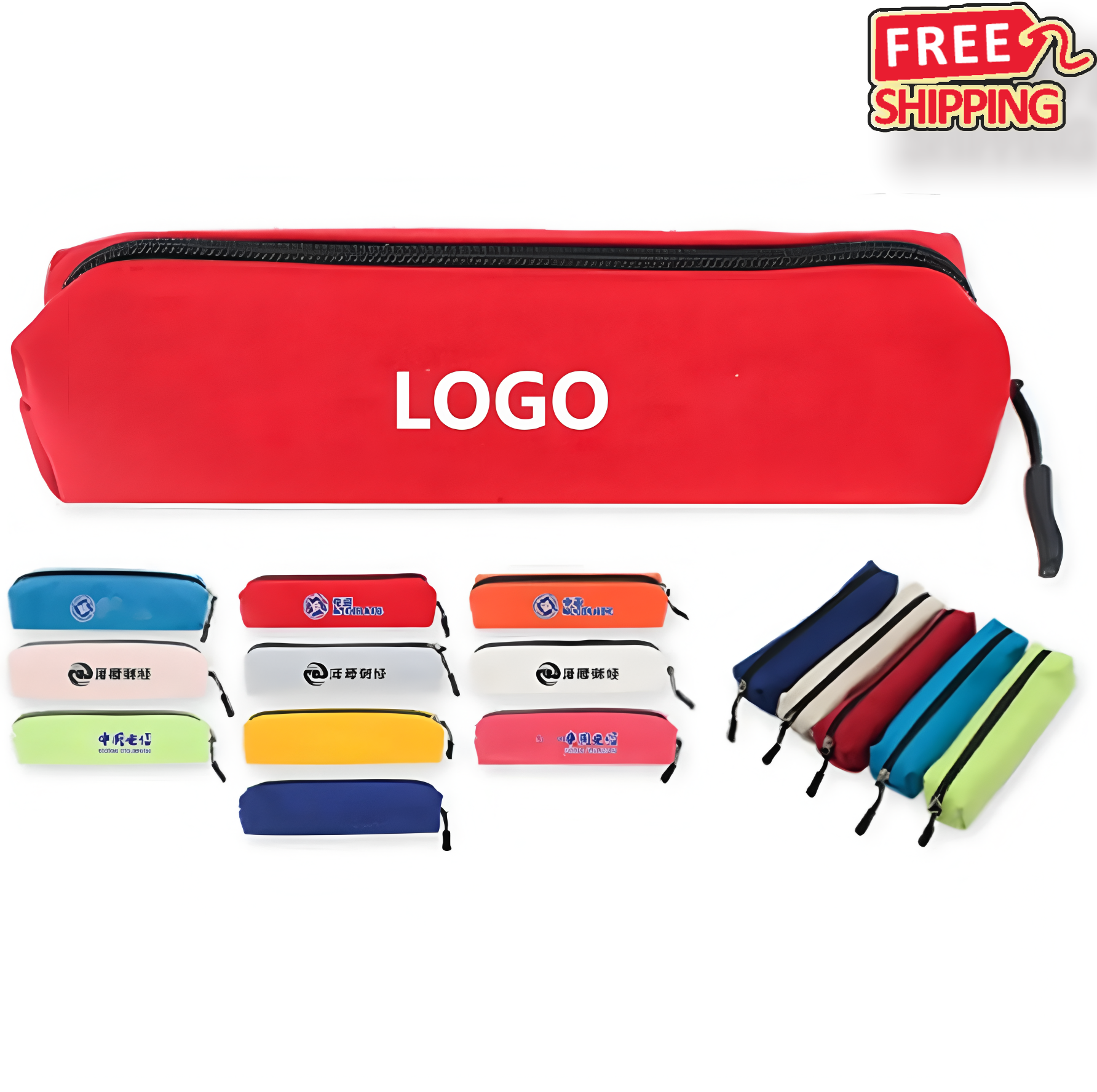 Custom Logo Waterproof Zippered Pencil Pouch Bulk Wholesale Promotional Gifts 1