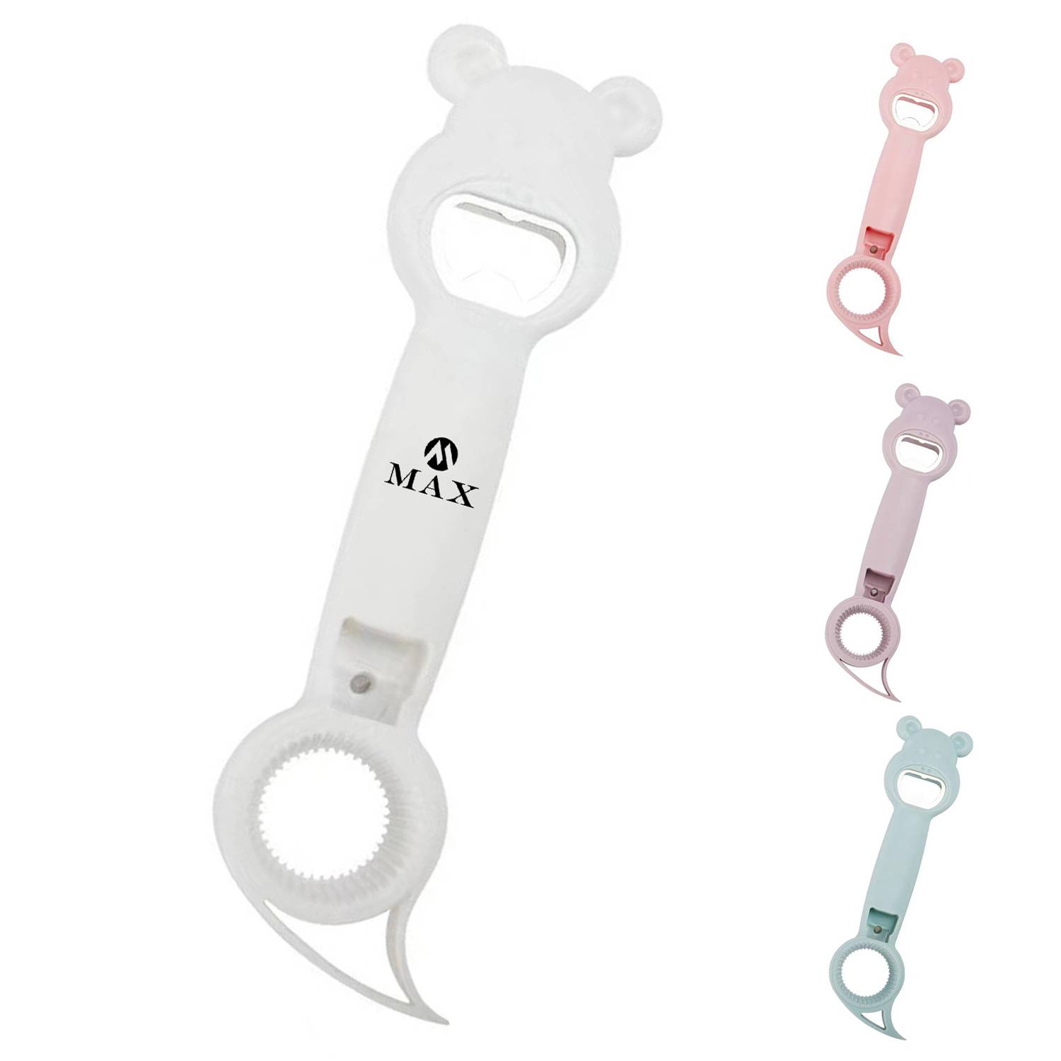 Multi-Use 4-in-1 Bear Non-Slip Labor Saving Bottle Opener, custom kitchen gadget with logo imprint 2