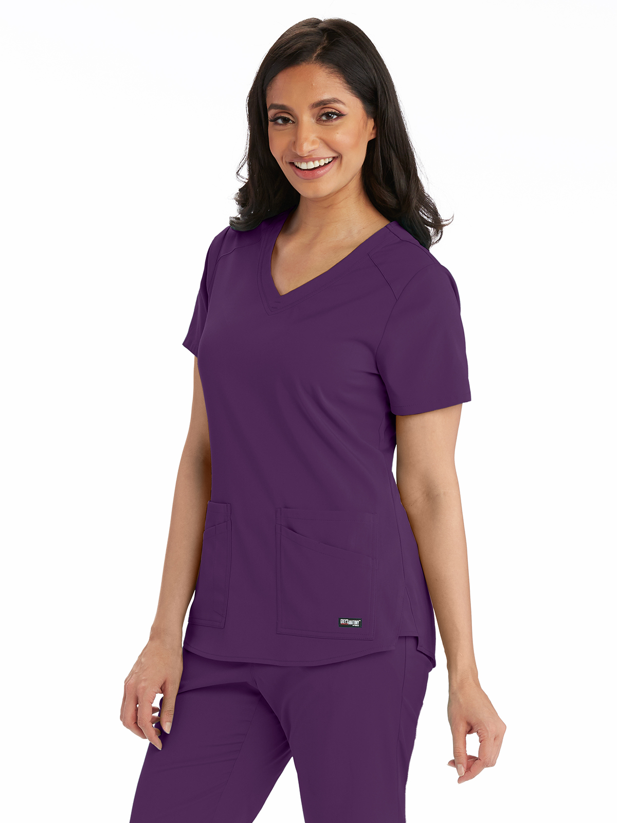 Grey's Anatomy Spandex Stretch - Women's Four-Pocket V-Neck Emma Scrub Top 1