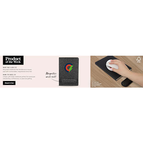 5.5" x 8.5" FSC® Recycled Mouse Pad Bound Notebook 49