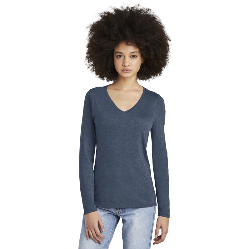 District Women's Perfect Tri Long Sleeve V-Neck Tee 11