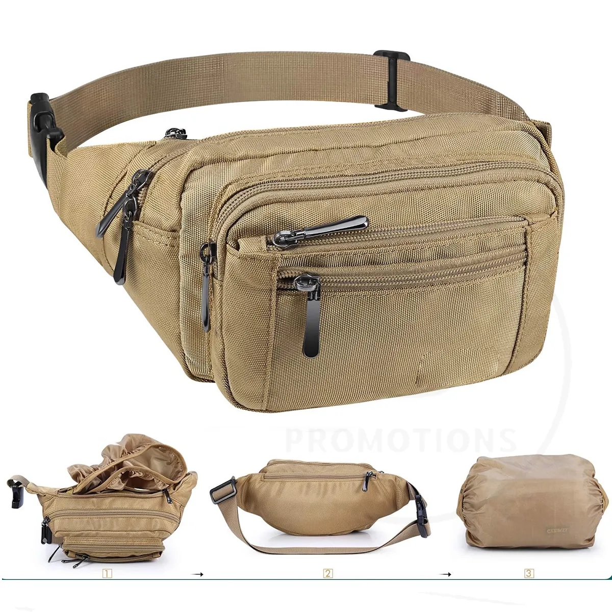 Large Capacity Waterproof Casual Bum Hip Waist Bag 3