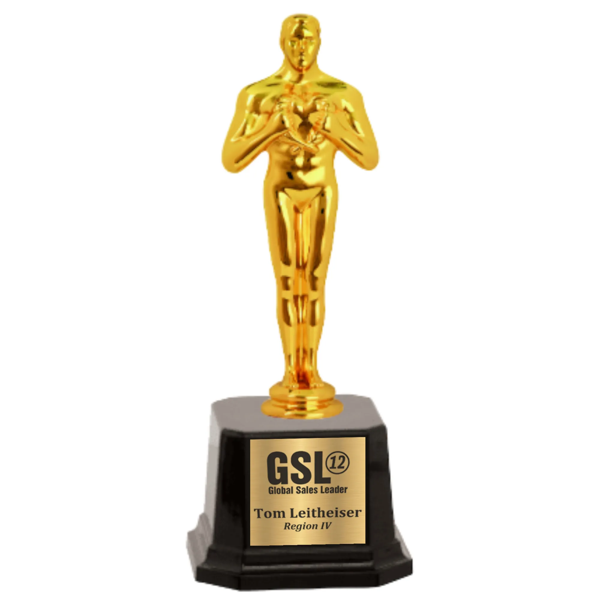 8 1/2" Metal Male Achievement Figure on Glossy Black Base 5