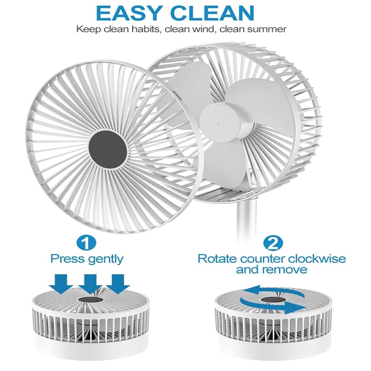 Usb Rechargeable Folding Desk Fan 3