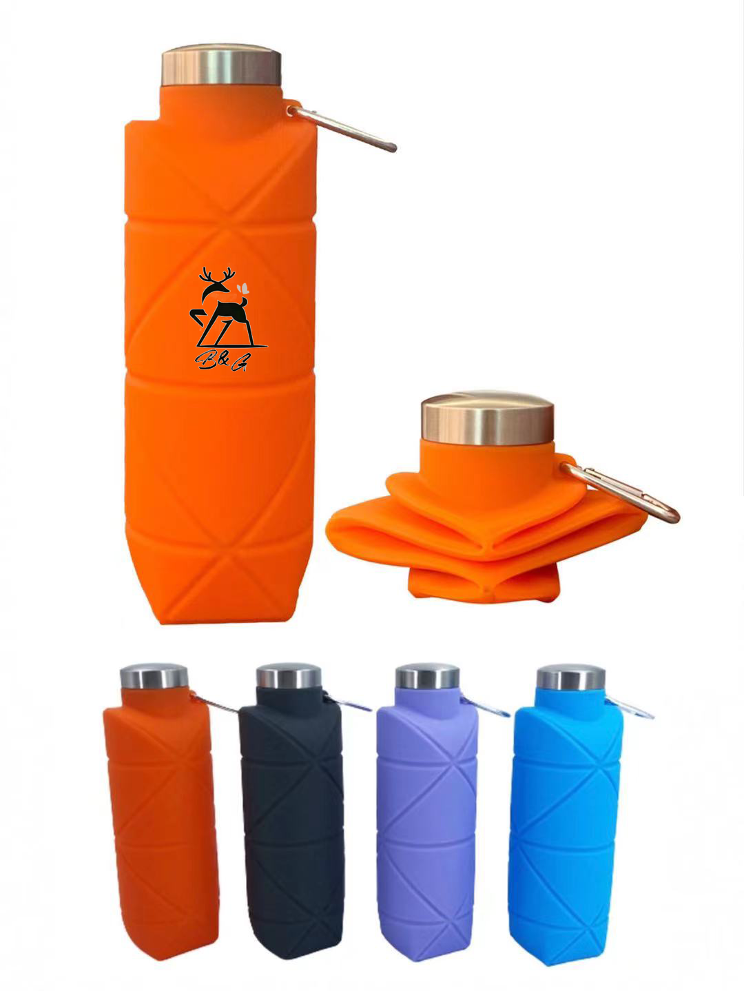24 oz Silicone Folding Sport Water Bottle 2