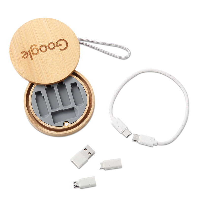 Environmentally friendly 60W bamboo fast charging data cable six in one 5
