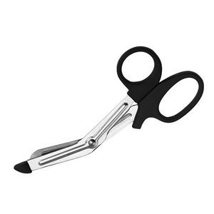 Ergonomic Emergency Medical Scissors With Silver Serrated Blades 3