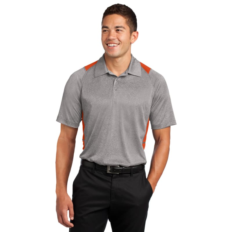 Sport-Tek Heather Colorblock Contender Polo. 18
