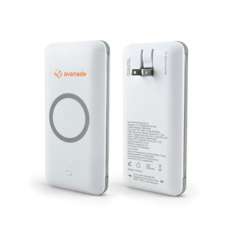 Chi-Charge Pro - 10,000 mAh Universal Power Bank with Wireless Charging