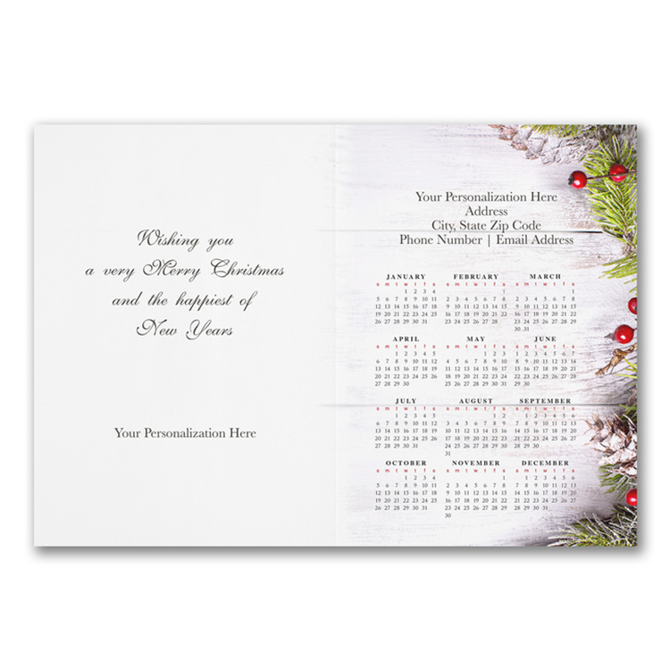 Rustic Sprigs Holiday Folded Calendar Cards 3