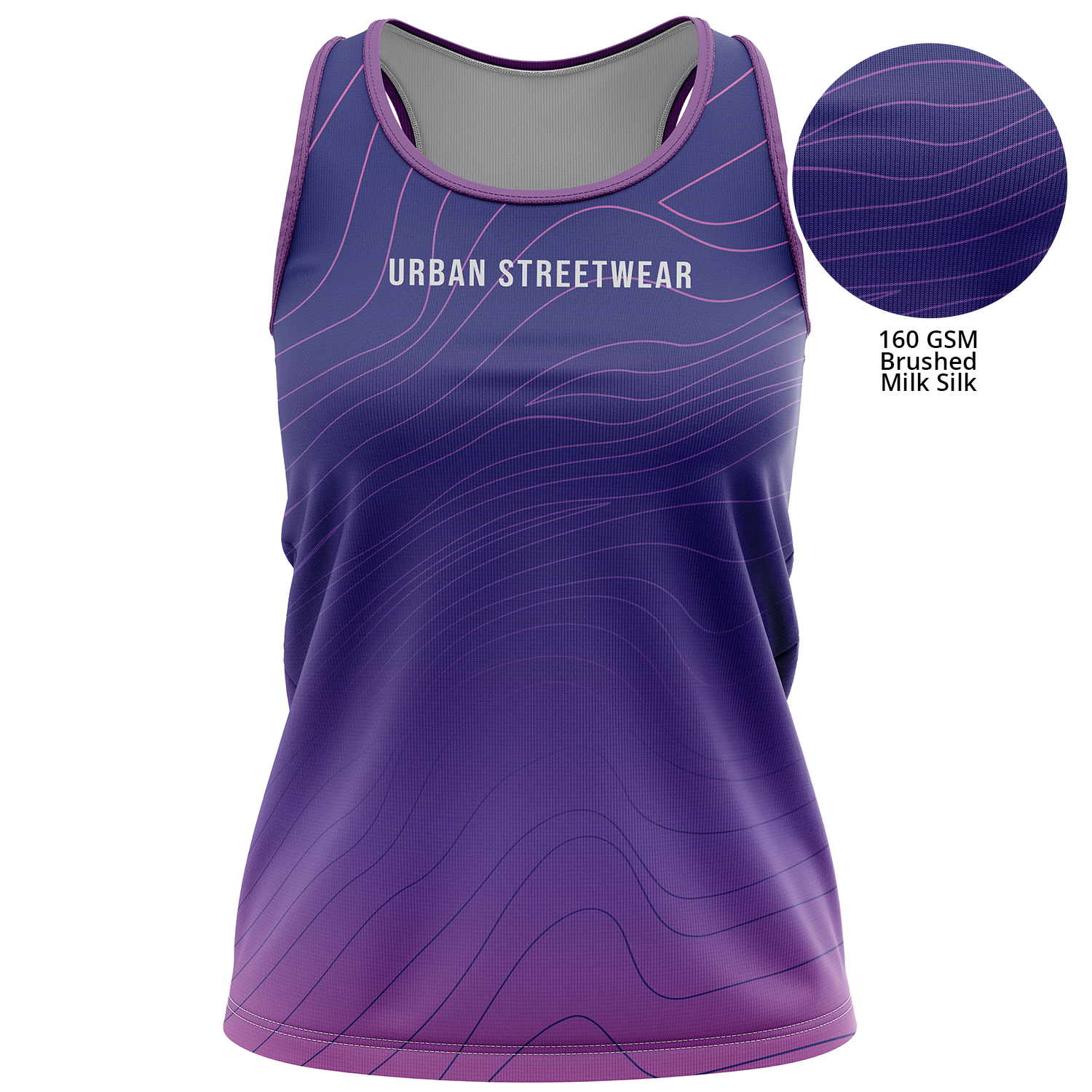 Women's 160 GSM Brushed Milk Silk Sublimation Tank Top 2