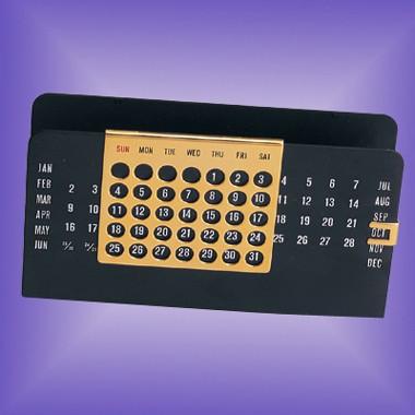 BLACK LETTER HOLDER W/ SLIDING PERPETUAL CALENDAR 2