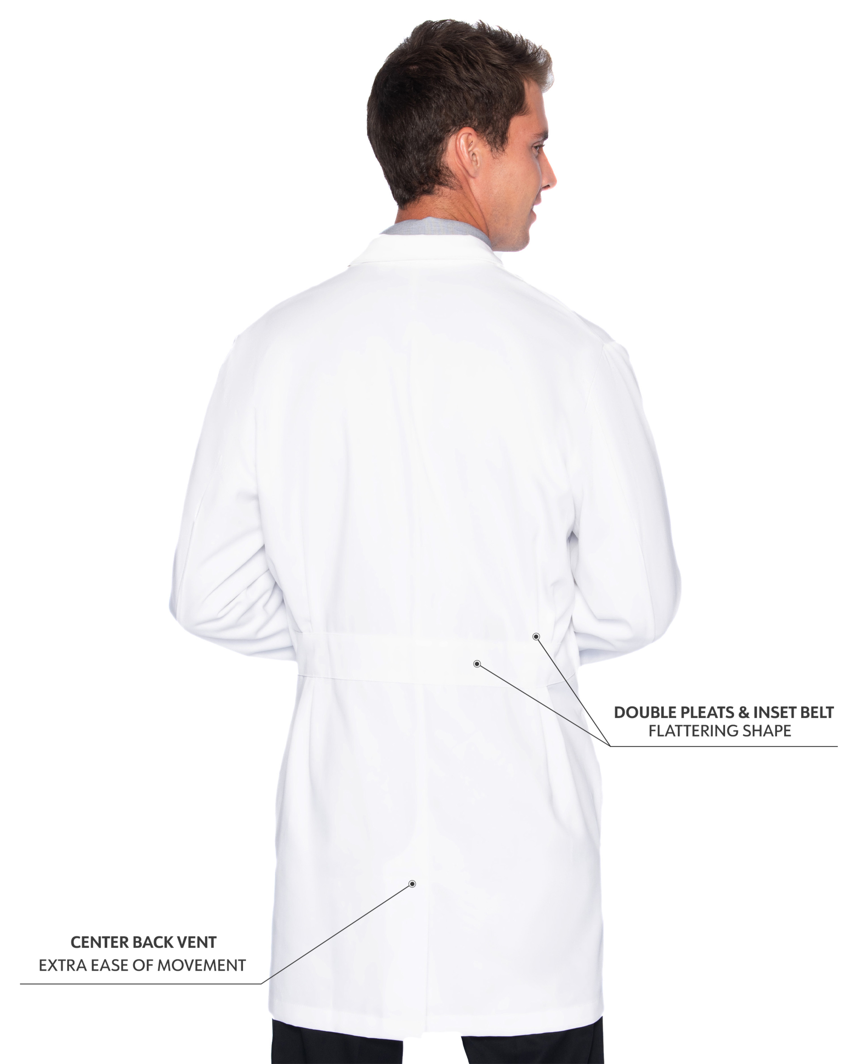 Landau - Essential Lab Coats - Men's Five-Pocket 100% Cotton 37" Full-Length Lab Coat 1