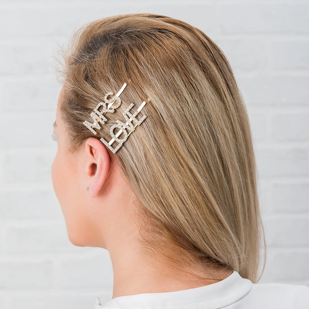 Custom Sparkly Bling Letter Hair Clip 5