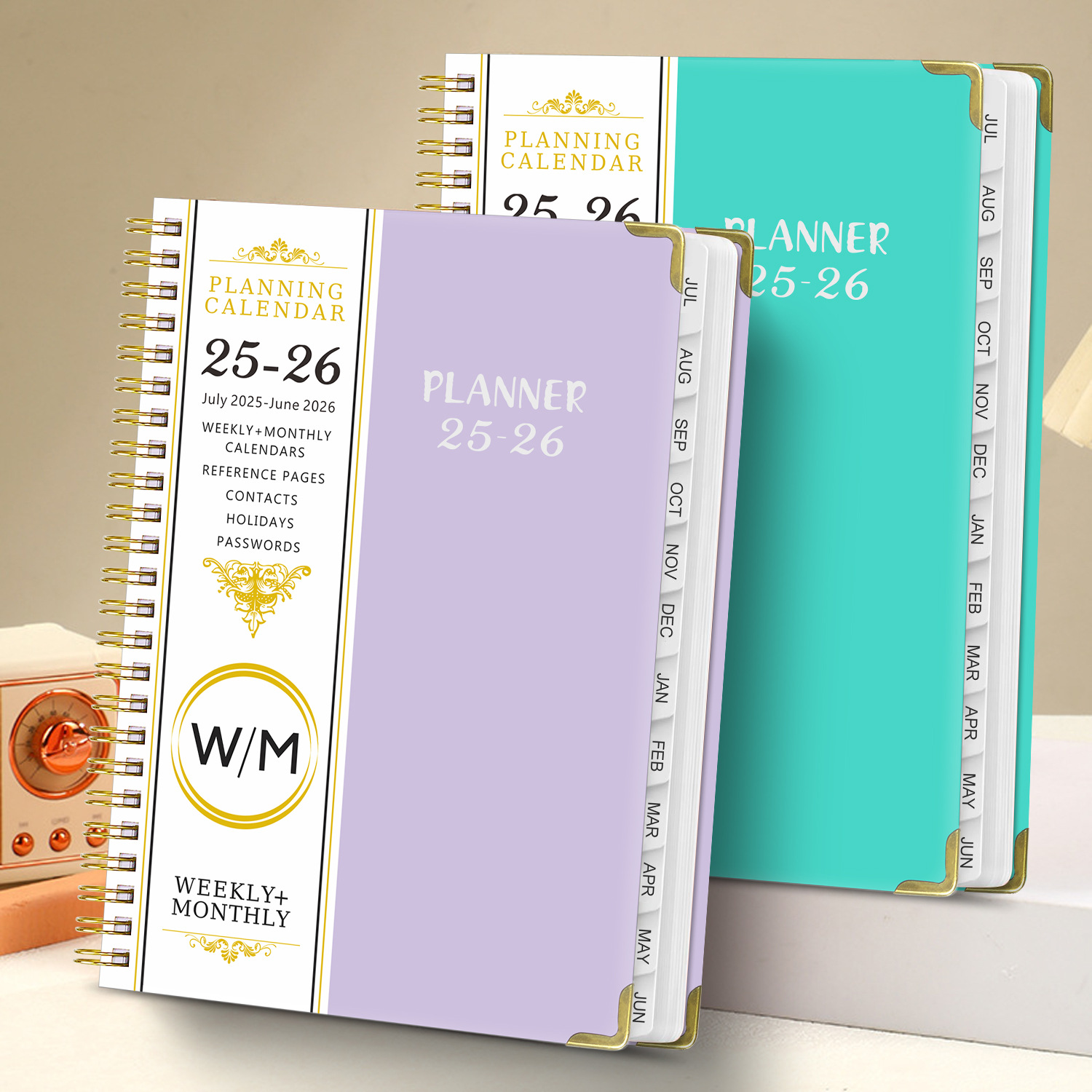 July 2025 June 2026 A5 Spiral Planner Notebook Monthly Book