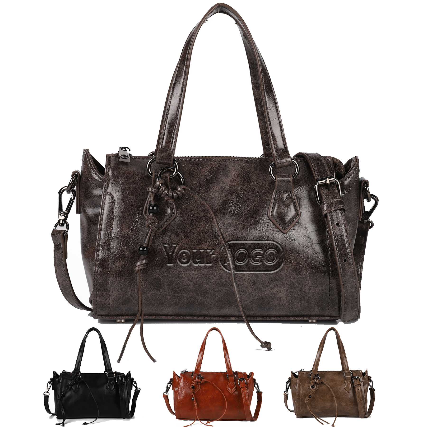 PU Top Handle Satchel for Women, custom messenger bag with logo imprint 8