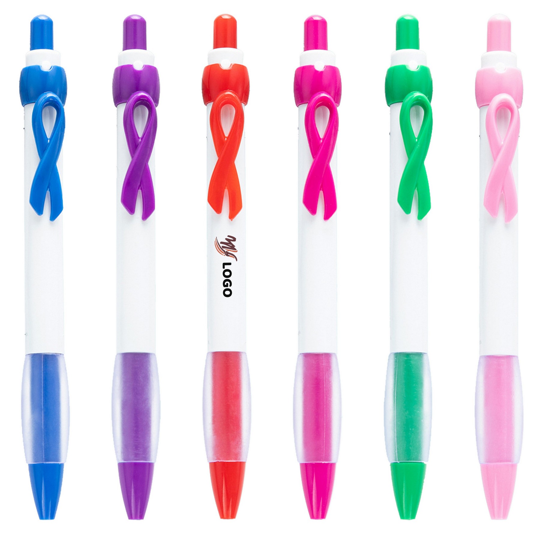 Retractable Ballpoint Pen With Bow Ribbon Clip