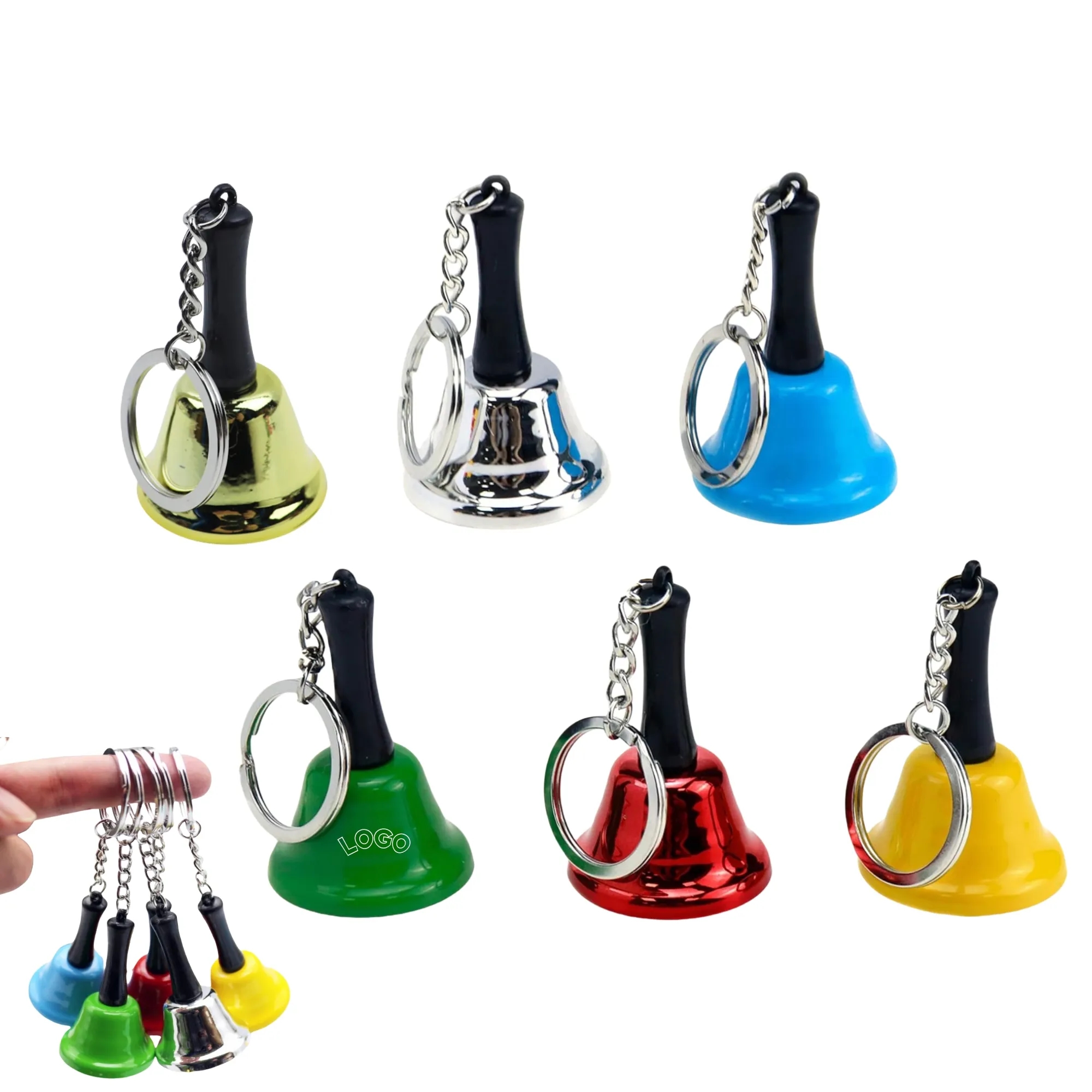 Christmas Wedding Dinner Party Mini Metal Hand Bell Keychain 1