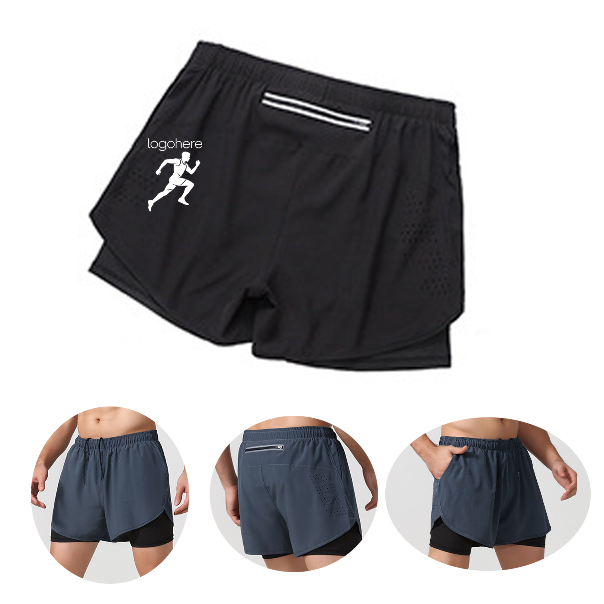 MOQ 20 Mesh-Lined Training Shorts 2