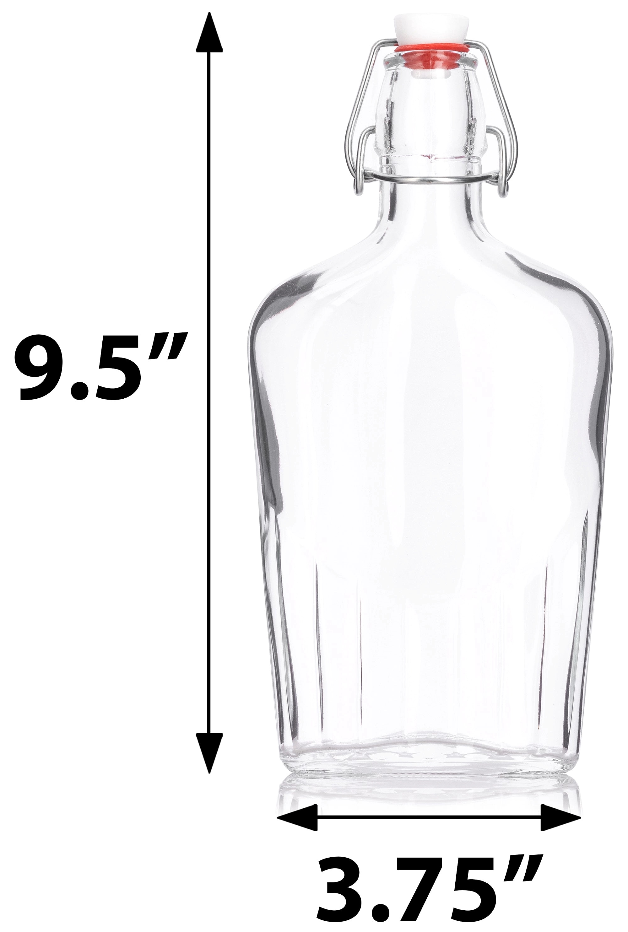 Swing Top 17 Ounce Flask Clear Glass Bottle Bormioli Rocco 2