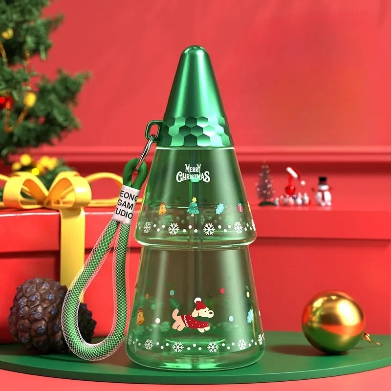 16.91 oz Christmas Water Cup with Lid and Straw 1