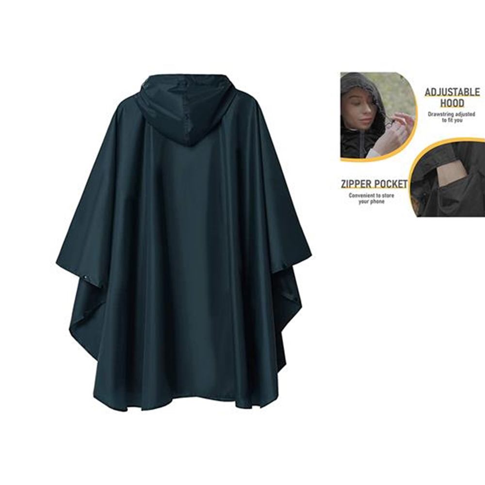 Rain Poncho Jacket Coat Hooded 2