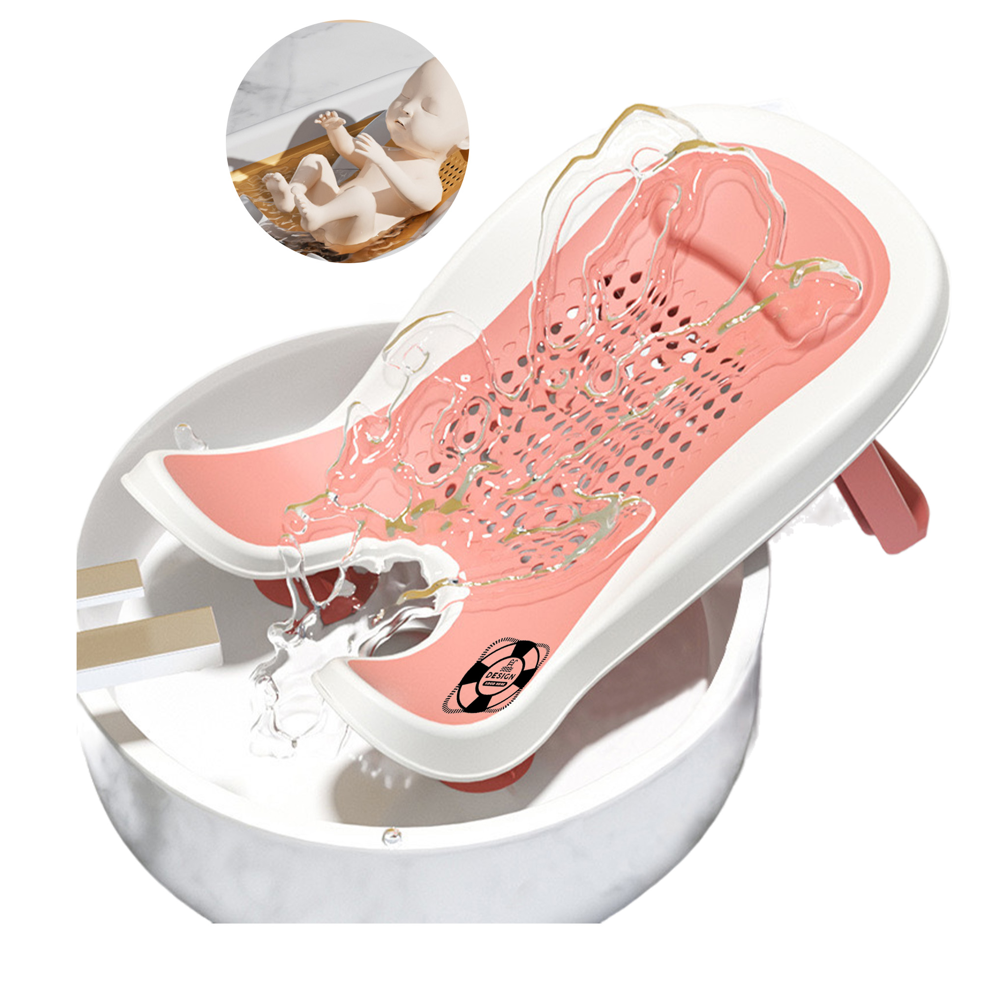MOQ 50 Portable Baby Bath Support Seat for Newborns 3