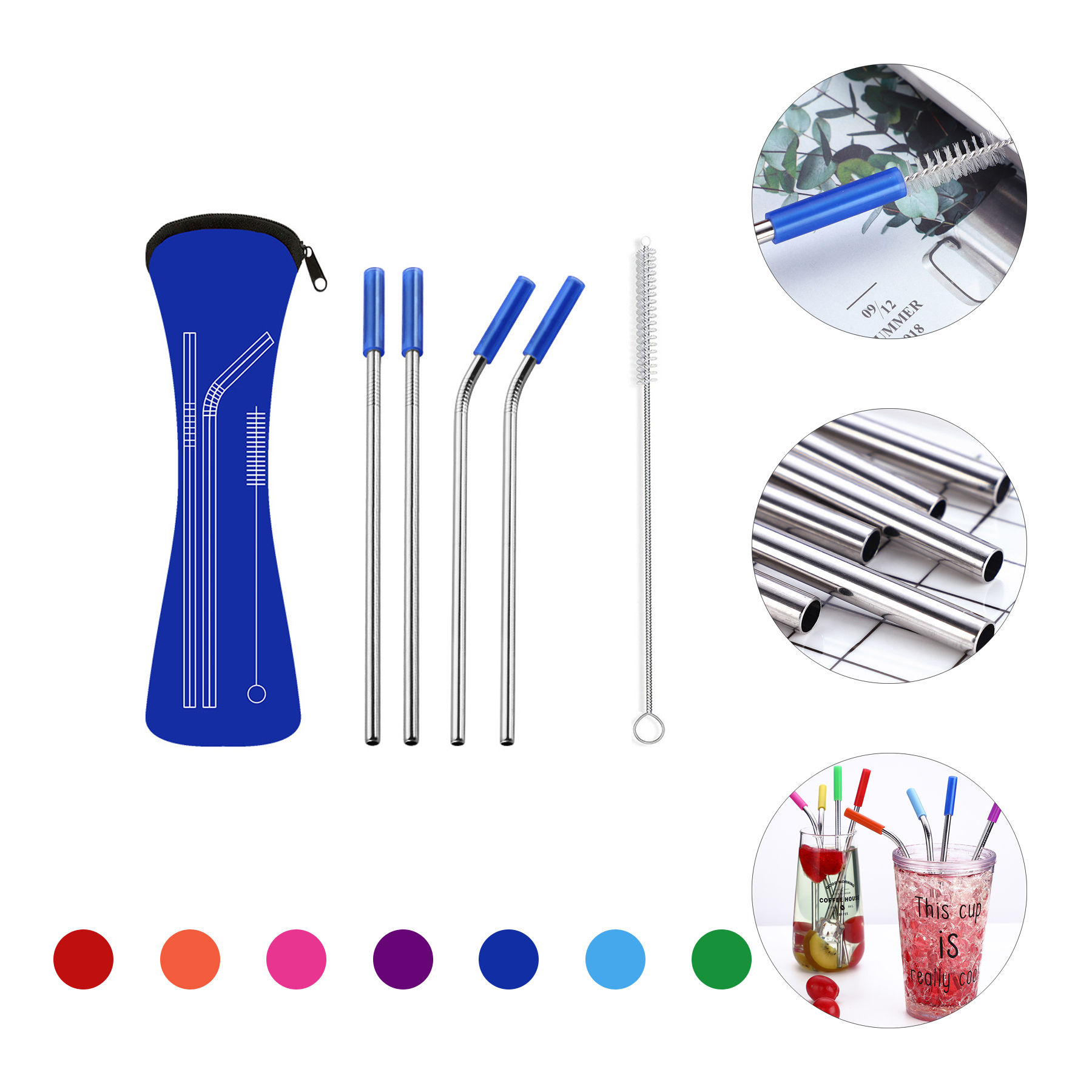 Stainless Steel Straw Set With Brush 2