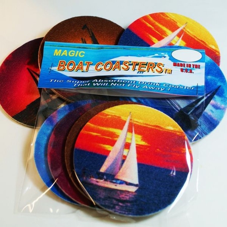 Magic Mug Rug - Boat Coasters - Set of 4 2