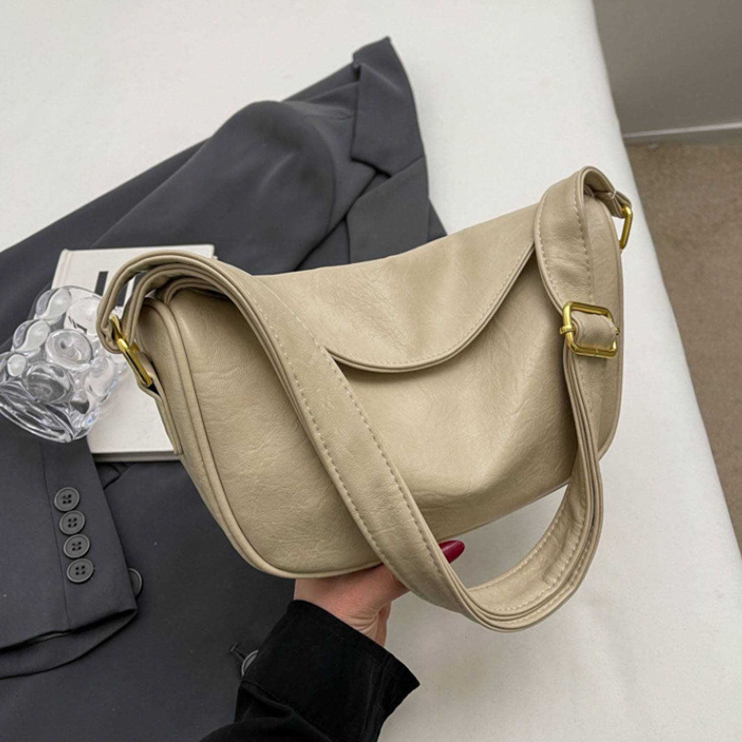 Women's Adjustable PU Leather Crossbody Bag 9