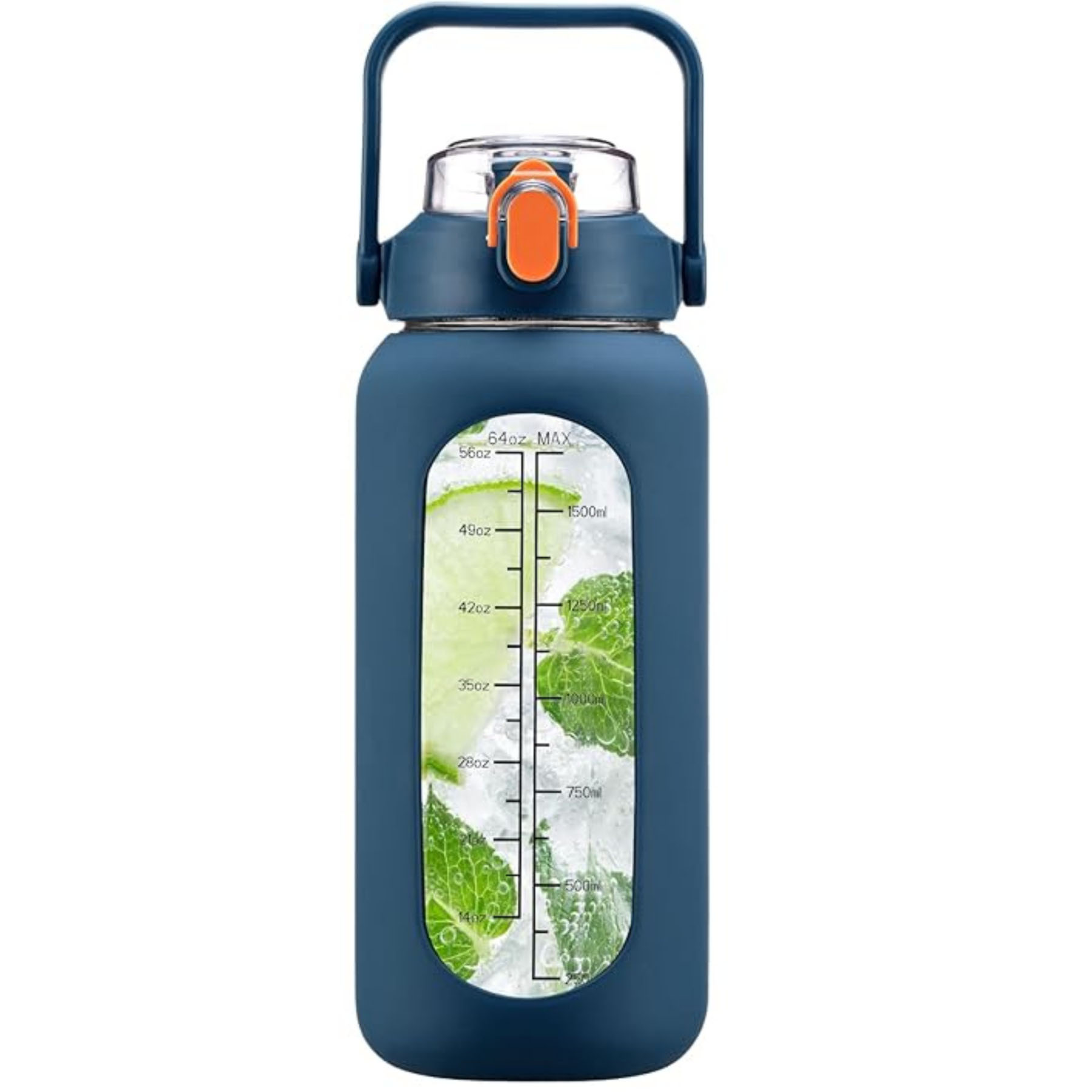 64 oz Glass Graduated Water Bottle 5