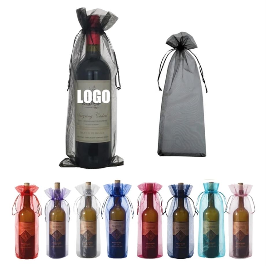 Drawstring Organza Wine Bottle Gift Bag 3