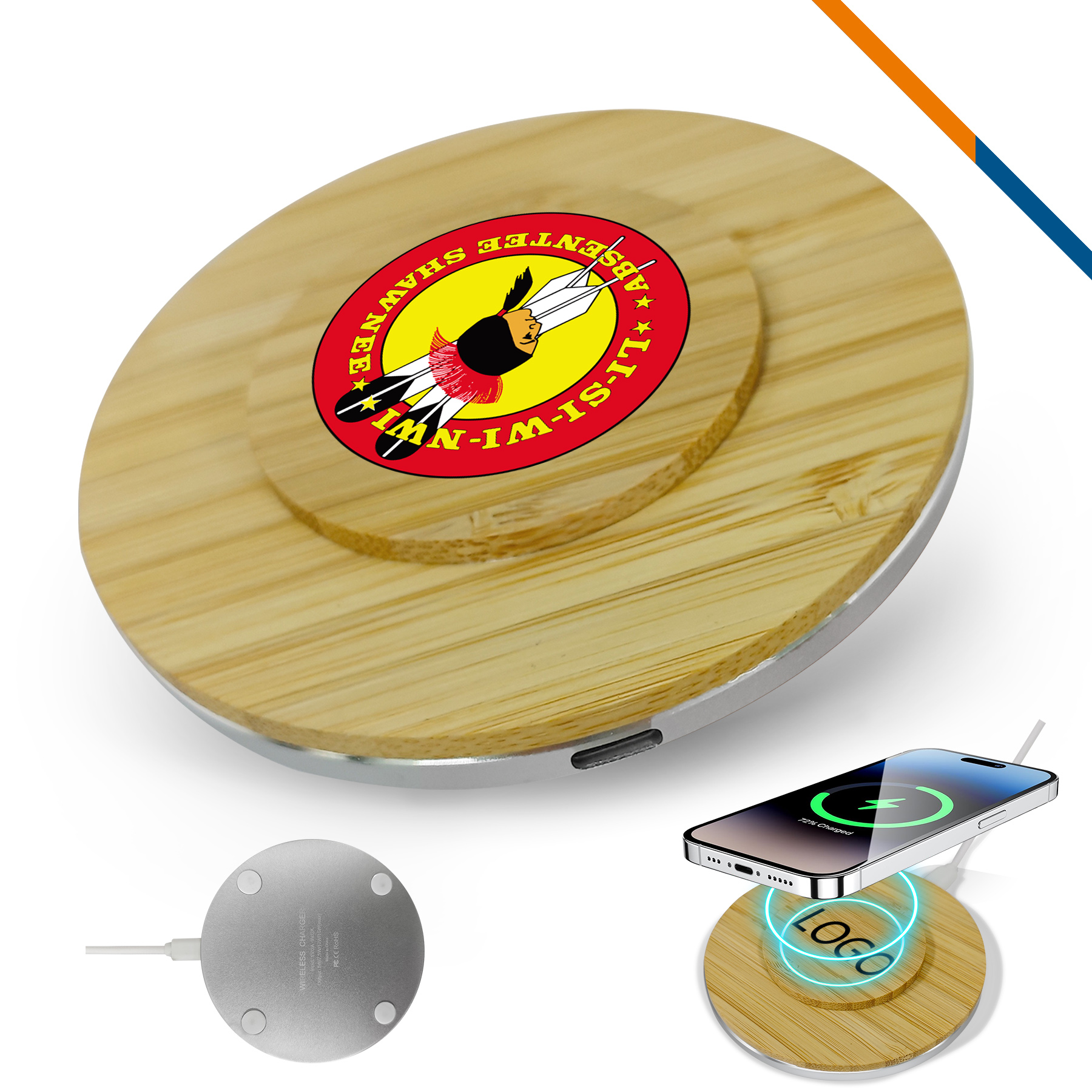 Laker Bamboo Wireless Charger 1